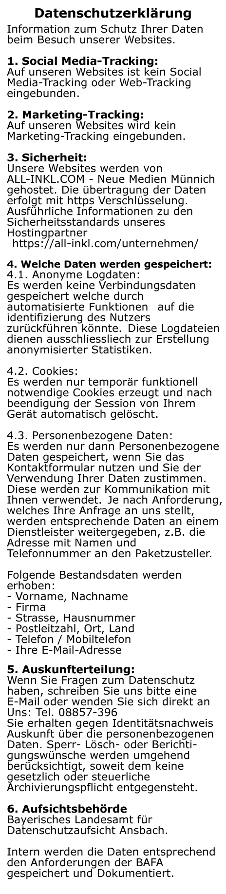 Datenschutzerklärung