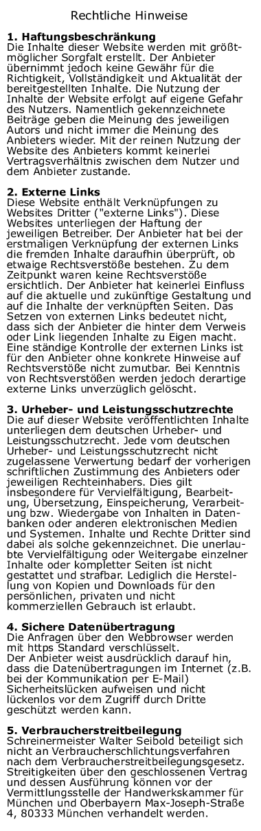 Rechtliche Hinweise